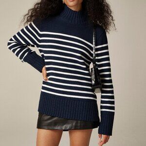 J. Crew Navy/Ivory Stripe Cotton Turtleneck Sweater/NWT/S